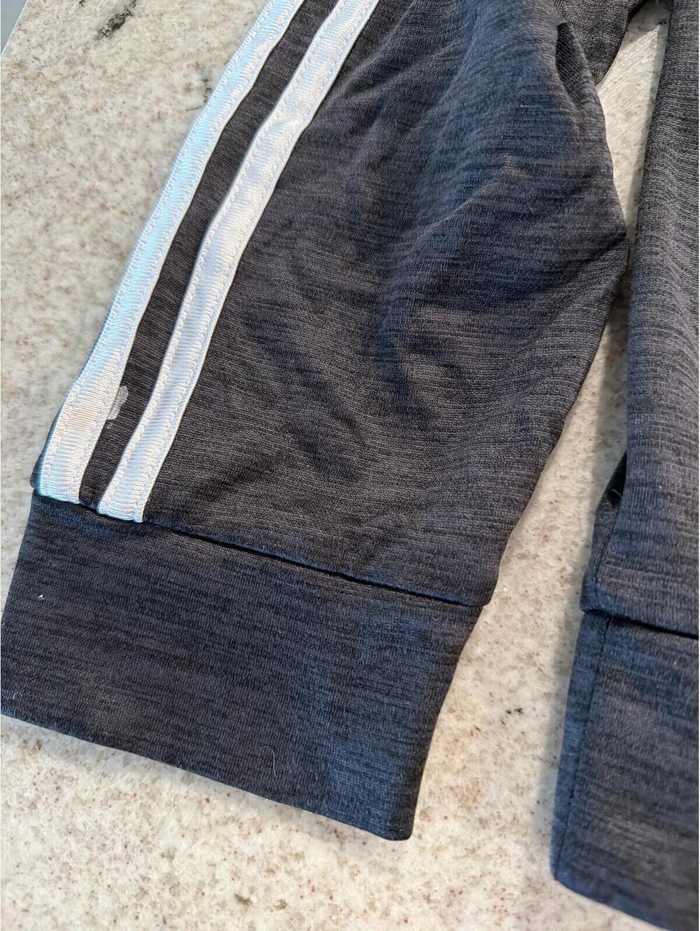 Adidas Boys Hoodie Black with White Stripes Medium - Picture 7 of 11